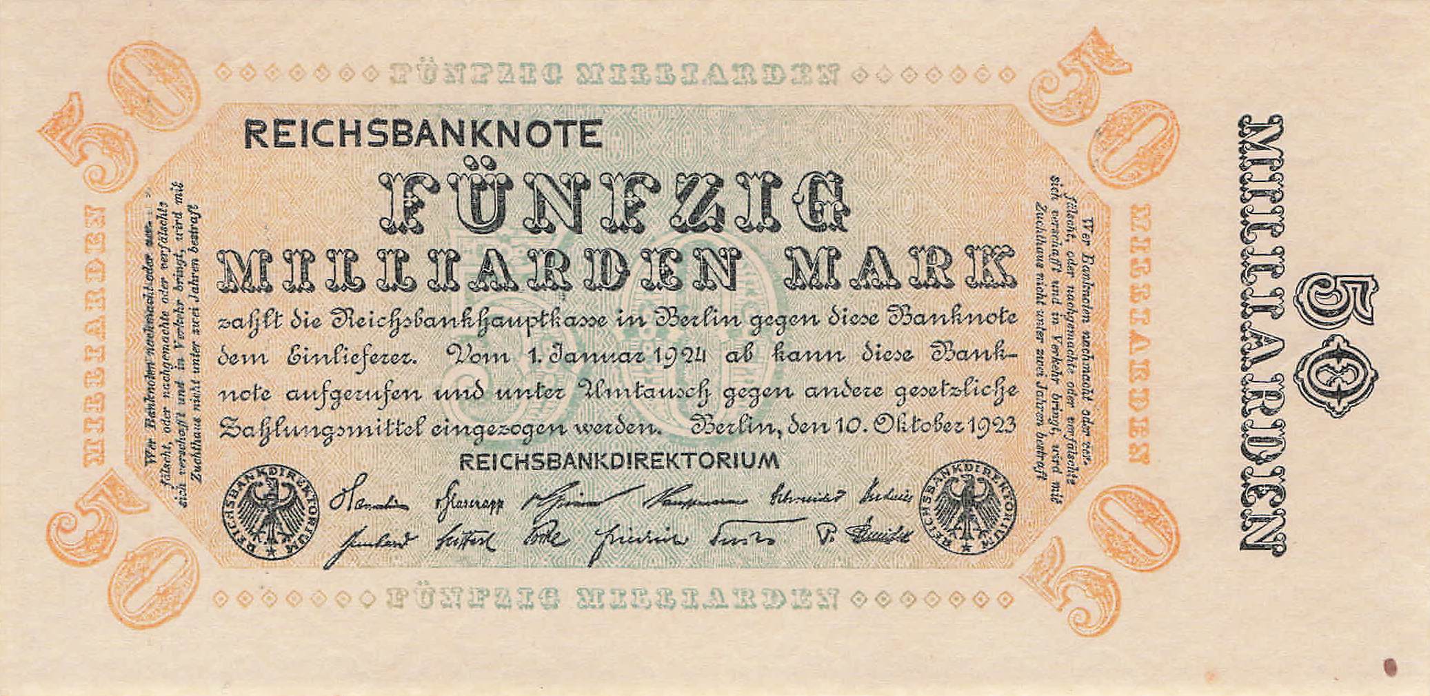Ro.116 50 Milliarden Mark 1923